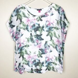 VINCE CAMUTO | Floral Lined Blouse Top